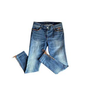 White House Black Market The Skimmer Lace Up Ankle Jeans Size 8